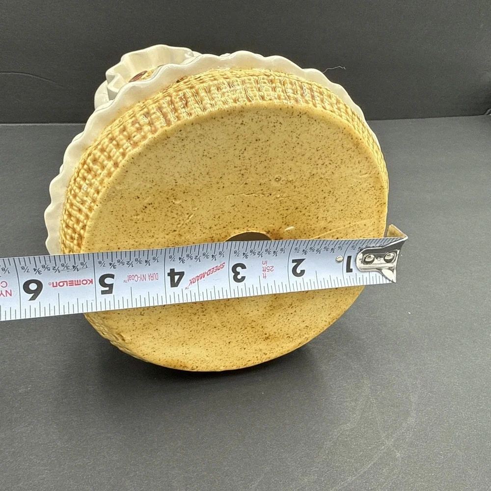 70's Vintage Sittre Ceramic Burlap Rug Doll Ceramic Utensil Holder Cottagecore